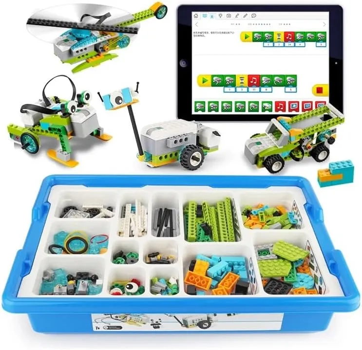 JoviJon WeDo 2.0 Core Set, Programmable Robotics Kit, 280 Pieces, DIY Programming Robot Electronic Bricks, 4PCS Hub Motor Kit, Compatible with Standard Building Blocks, Ages 8 