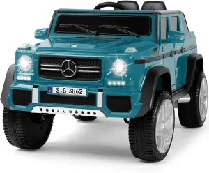 JOYLDIAS Kids Ride On Cars, Licensed Mercedes-Benz Maybach G650S, 12V7AH Battery Powered Toy Electric Car for Kids with 2.4GHz Remote Control, 2 Motors, 3 Speeds, Lock, Music, Horn, LED Lights, Blue