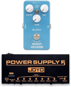 JOYO JF-20 Reverb Effect Pedal and JP-05 Pedal Power Supply Built-in Rechargeable Battery