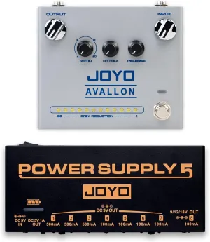 JOYO R-19 Compressor Effect Pedal and JP-05 Pedal Power Supply Built-in Rechargeable Battery