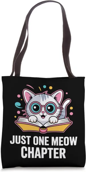 Just One Meow Chapter Cute Cat Reading Tote Bag