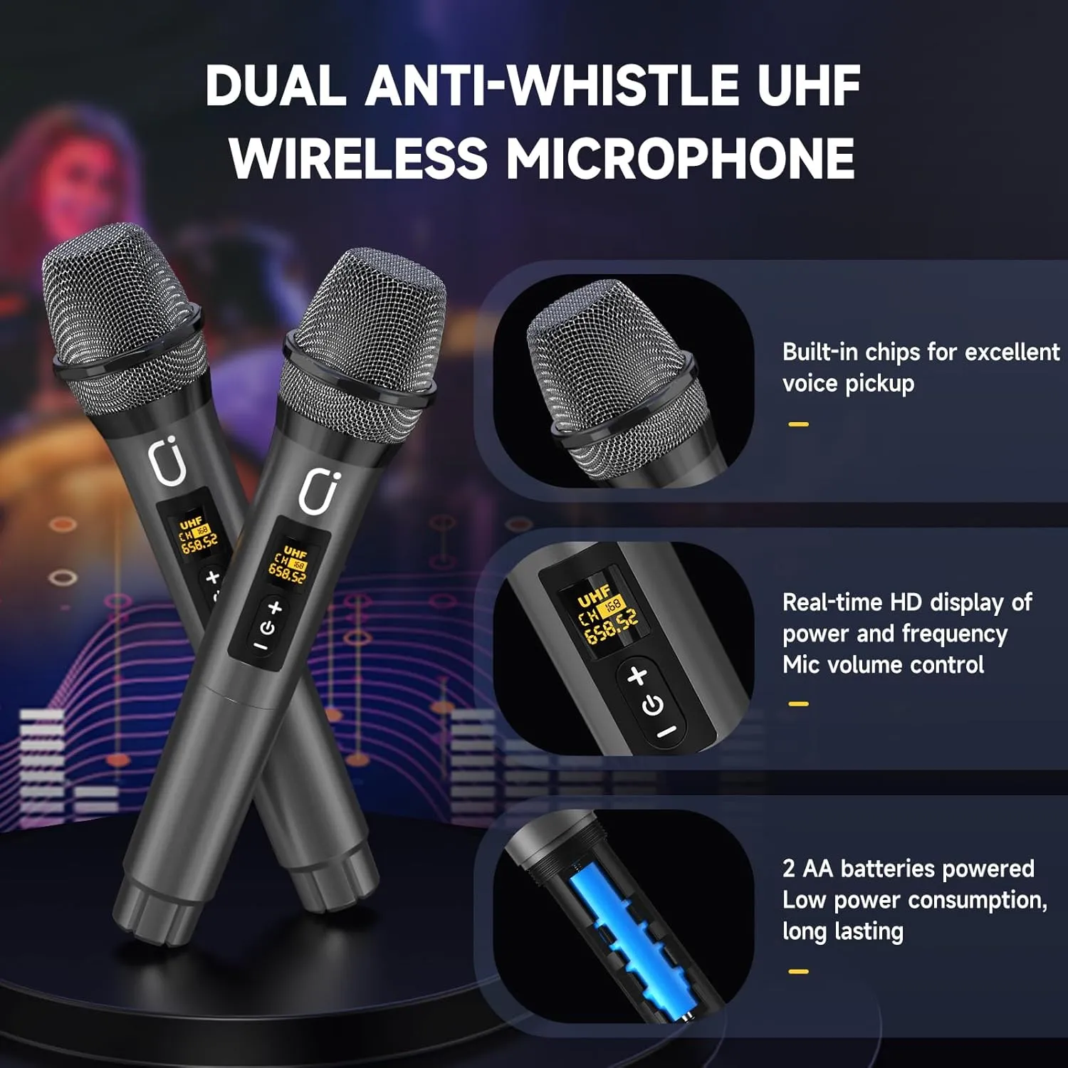 Karaoke Machine for Adults, Portable Bluetooth Speaker Karaoke Machine with 2 Microphones for Home Party Outdoor, Karaoke Microphones with PA System Support TV/USB/AUX/TWS