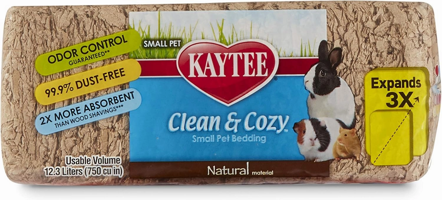 Kaytee Clean & Cozy Natural Small Animal Pet Bedding For Pet Guinea Pigs, Rabbits, Hamsters, Gerbils, and Chinchillas, 12.3 Liters