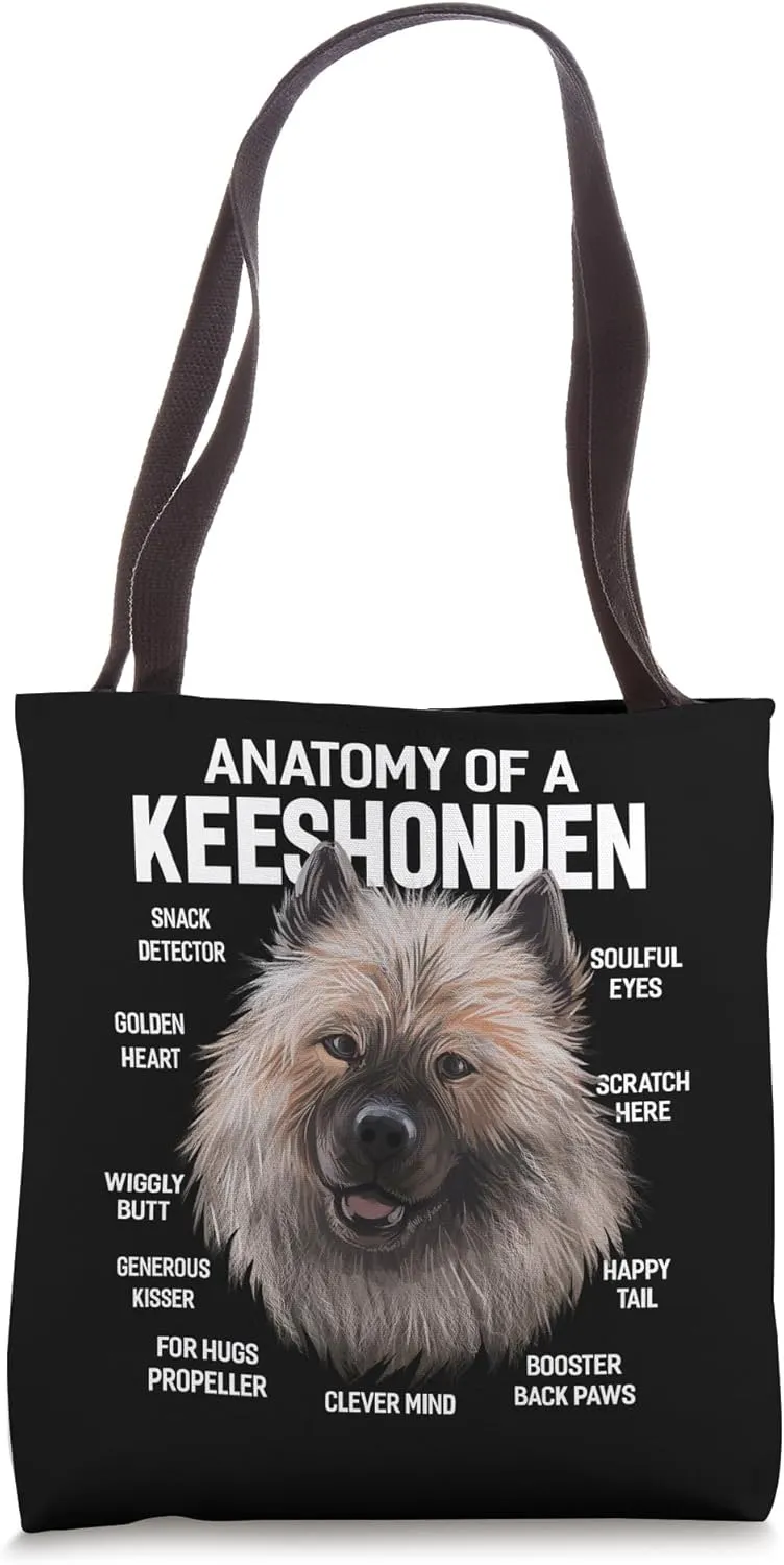 Keeshonden Dog Breed Dutch Barge Dog Fluffy Spitz Gift Tote Bag