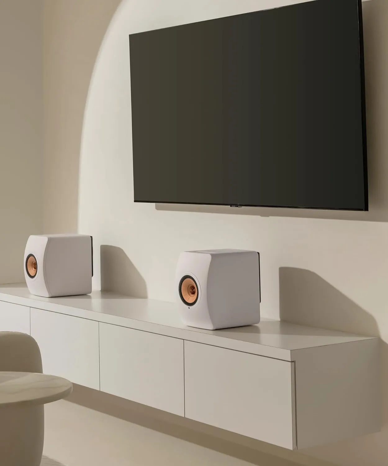 KEF LS50 Wireless II Powered Bookshelf Speakers - Pair (Mineral White)