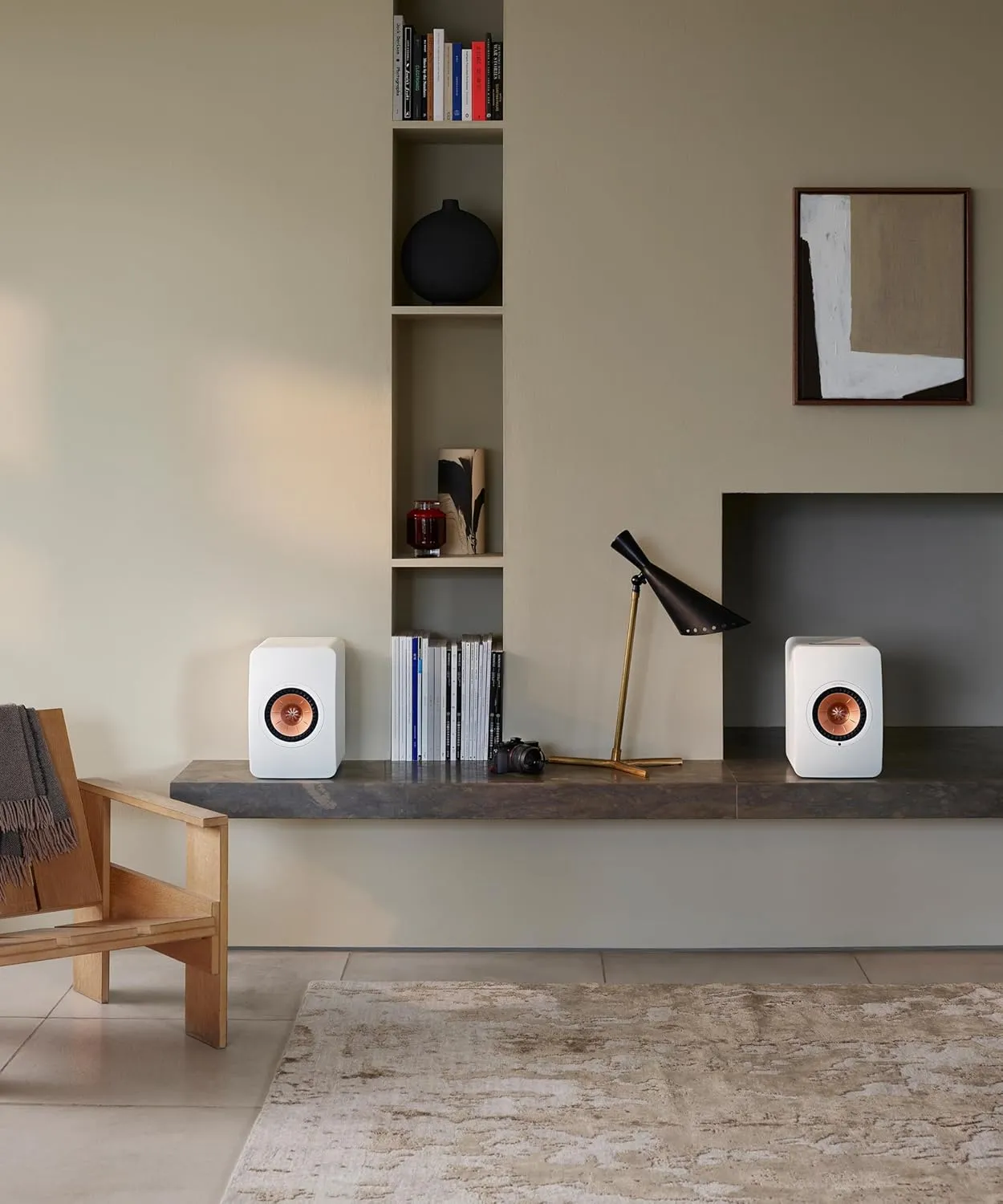 KEF LS50 Wireless II Powered Bookshelf Speakers - Pair (Mineral White)