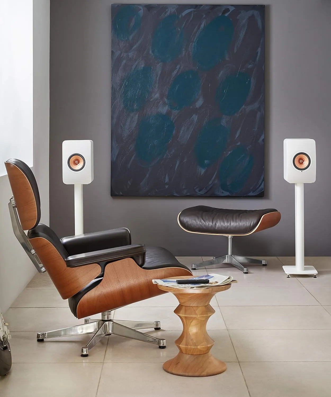 KEF LS50 Wireless II Powered Bookshelf Speakers - Pair (Mineral White)
