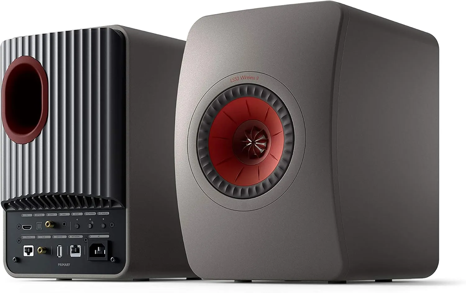KEF LS50 Wireless II Powered Bookshelf Speakers - Pair (Titanium Grey)