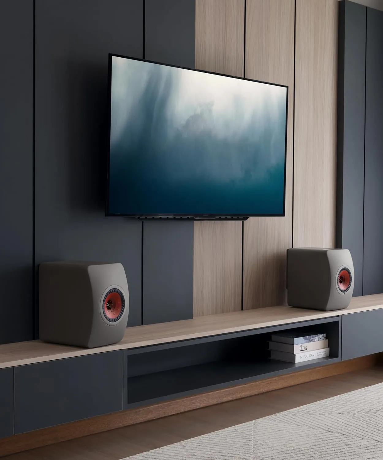 KEF LS50 Wireless II Powered Bookshelf Speakers - Pair (Titanium Grey)