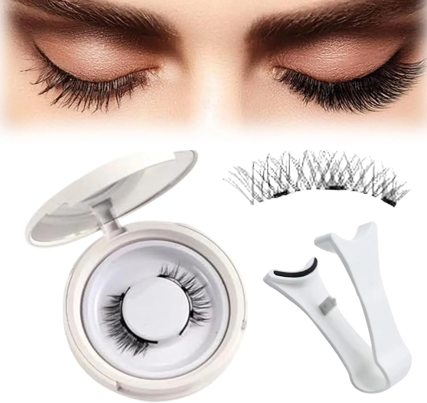 Keneva Magnetic Lashes, Keneva Magnetic Eyelashes with Applicator, No Glue Needed Reusable (Simple)
