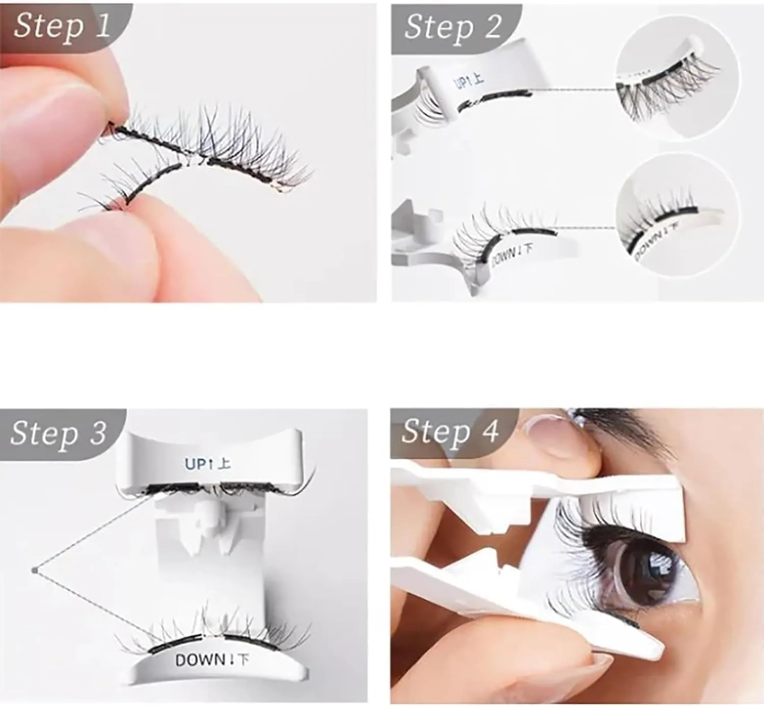 Keneva Magnetic Lashes, Keneva Magnetic Eyelashes with Applicator, No Glue Needed Reusable (Simple)