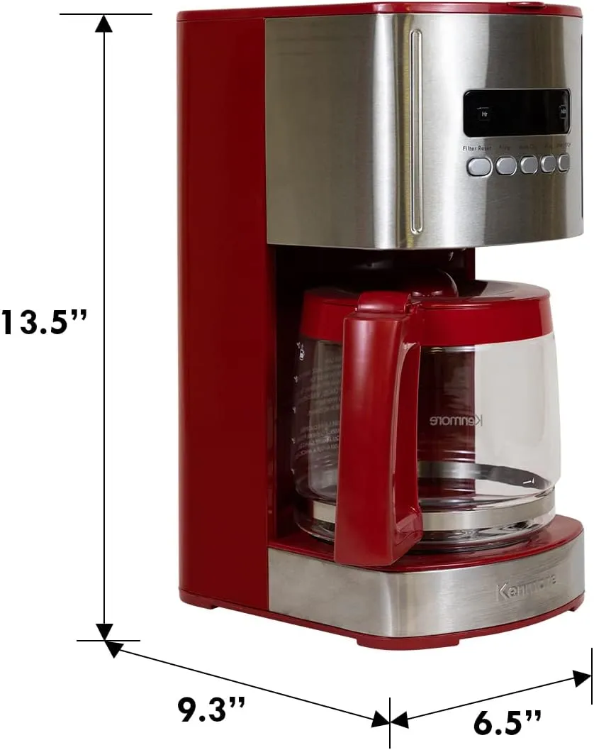 Kenmore 40707 12 Cup Programmable Coffee Maker in Red