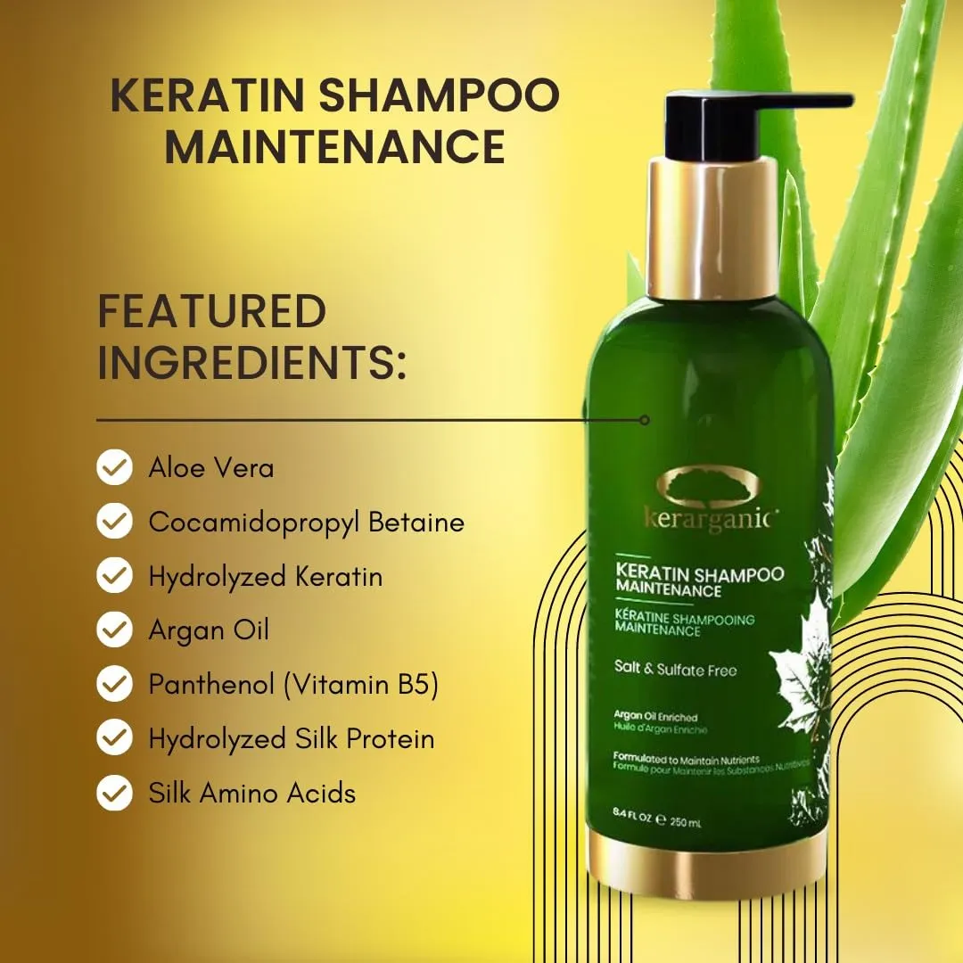 Keratin Shampoo Maintenance  Conditioner Post-Straightening Premium Set 250ml/8.4floz