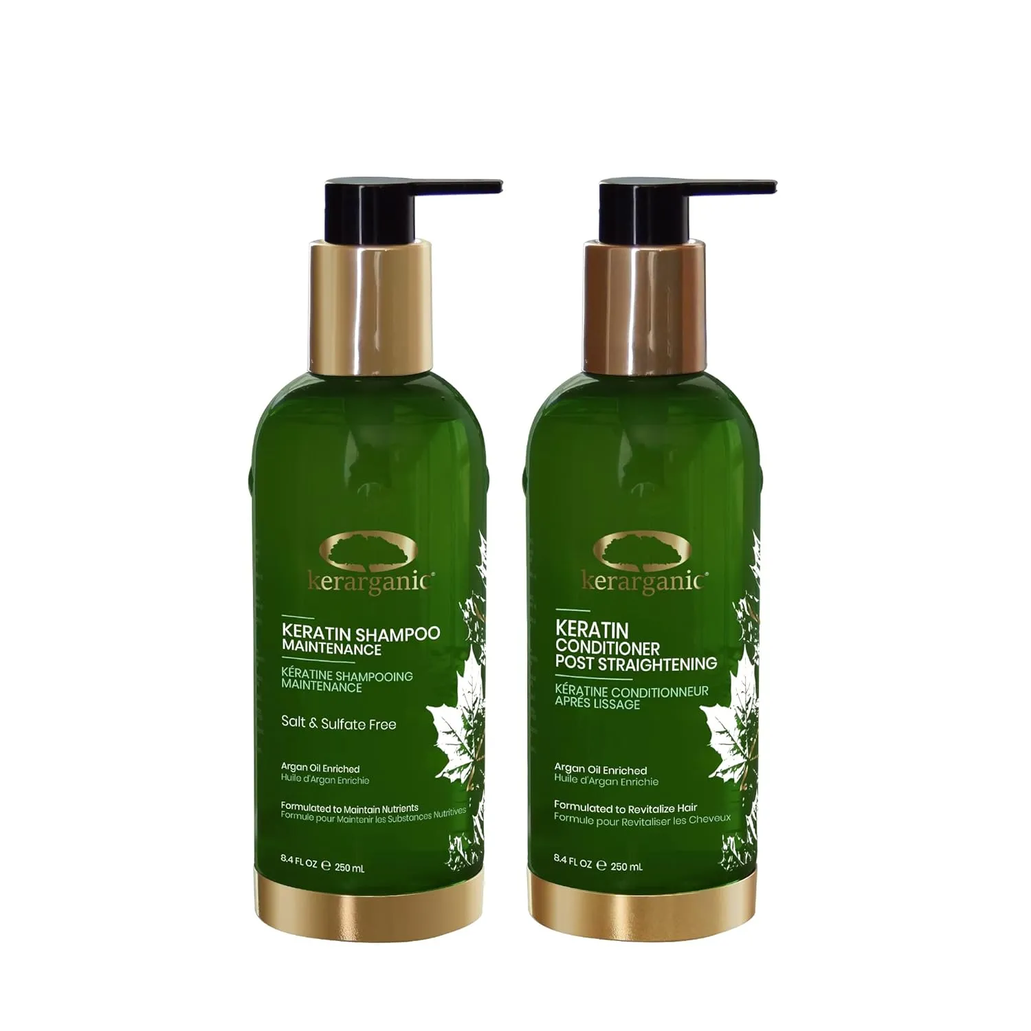 Keratin Shampoo Maintenance  Conditioner Post-Straightening Premium Set 250ml/8.4floz