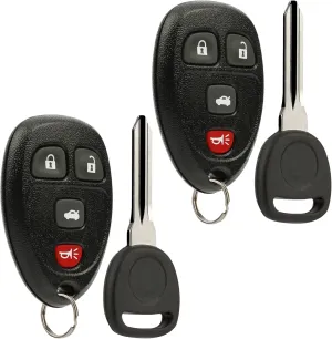 Key Fob Keyless Entry Remote fits Chevy Cobalt Malibu Pontiac G5 G6 Solstice Saturn Sky Aura (15252034 w/ Ignition Key), Set of 2