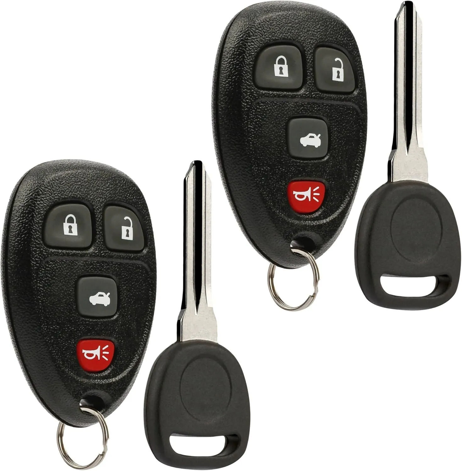 Key Fob Keyless Entry Remote fits Chevy Cobalt Malibu Pontiac G5 G6 Solstice Saturn Sky Aura (15252034 w/ Ignition Key), Set of 2