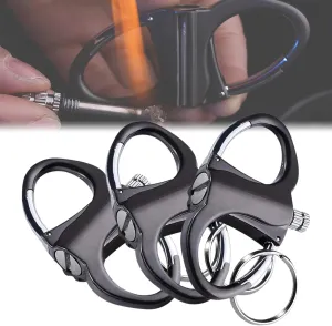 Keychain Lighter, Lighter Key Chain, Metal Match, Fire Starter Key Ring, Reusable Survival Fire Starter Mechanical for Outdoor Emergency Car and Home(Black,3PCS)