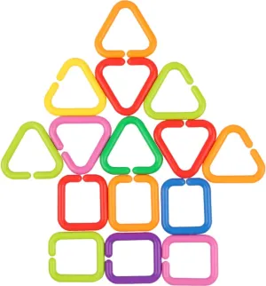 KICHOUSE 75Pcs Link Ring for Boy Girl Geometric Chain Sensory Links for Early Education Motor Skills Development and Creative Play for Showers and Birthdays