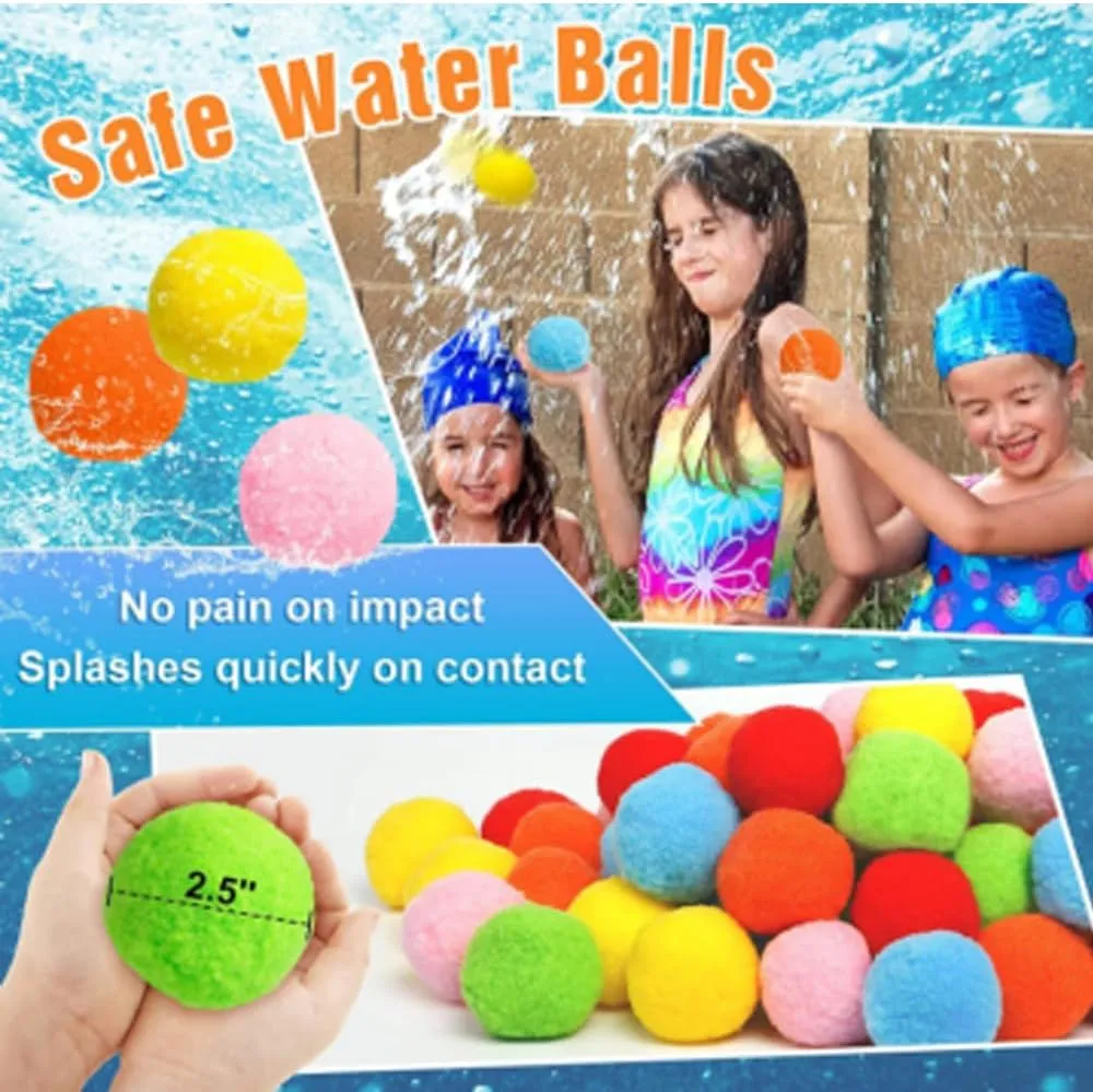 Kiddospace Reusable Water Sponge Balls, 30/60PCS Kiddo Space Water Sponge Balls for Pool Parties, Beach Days, Or Backyard Battles, Quick Hydration, Will Not Crack, Make Every Throw Fun (90Pcs)