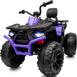 Kids ATV 4 Wheeler, 24V Ride On Toys Car for Big Kids with 400W Motor, 2 Seater - Purple