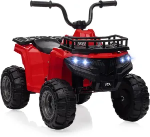 Kids Electric Ride On Car,12V ATV Battery-Powered Toy for Toddlers with LED Lights, Music, High/Low Speed Settings
