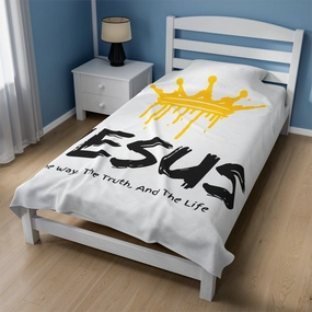 King Jesus Christian Blanket | Velveteen Plush