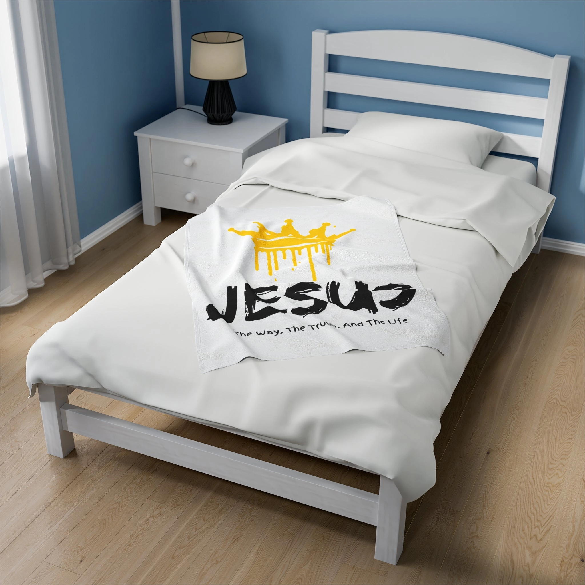 King Jesus Christian Blanket | Velveteen Plush