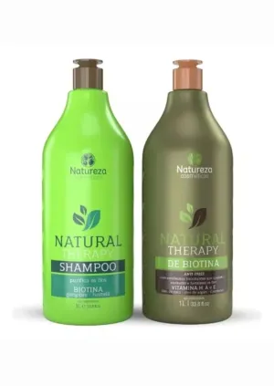 Kit Natural Therapy De Biotina Treatment 1L- Natural Cosmetics/Shampoo e Selante 33.8 fl.oz