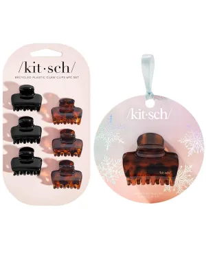Kitsch Hair Claw Clips Set - Assorted Sizes | Secure Hold for All Hair Types | Eco-Friendly Hair Accessories for Women & Girls - Stylish Small Hair Clips & Medium Claw Clip - Black & Tortoise, 7 Count