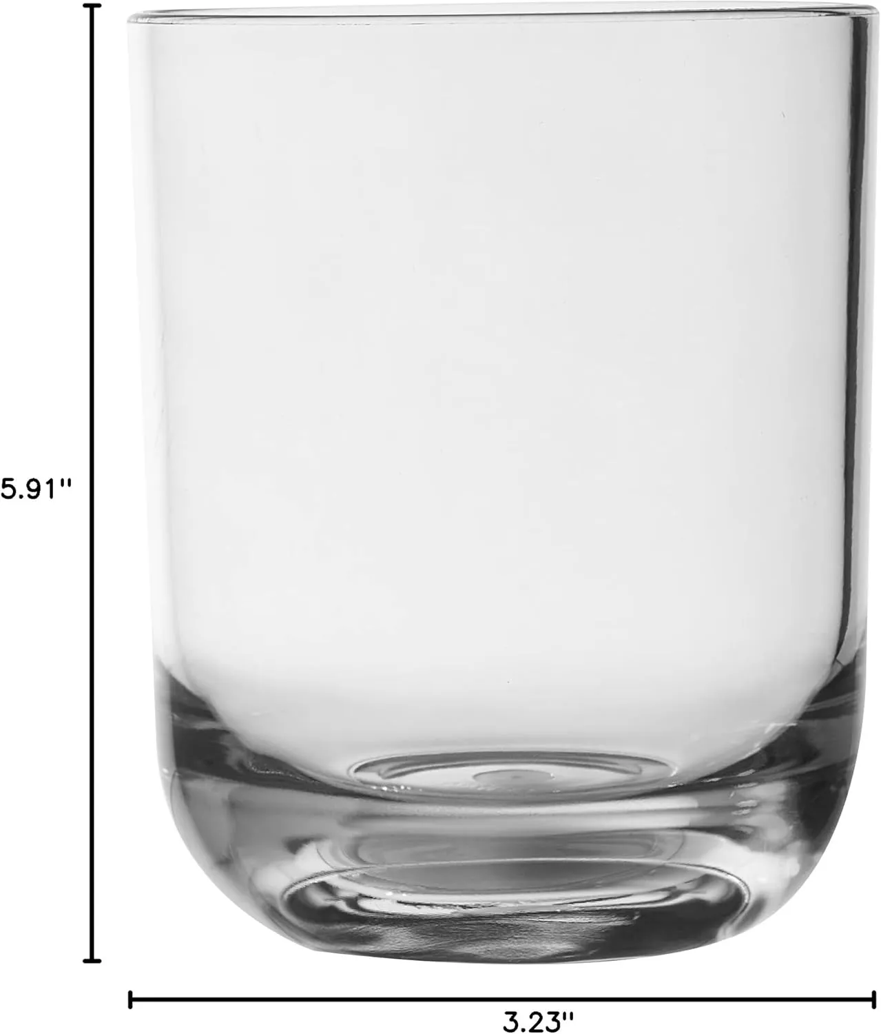 KLIFA- WASCO- 13 ounce, Set of 6, Acrylic Tumbler Drinking Glasses, BPA-Free, Plastic Drinkware, Dishwasher Safe Cups, Clear
