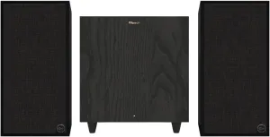 Klipsch Heritage Audio Bundle: The Sevens Powered Speakers (Black) and R-80SWi 8" Wireless Subwoofer - Powerful Sound System with Deep Bass