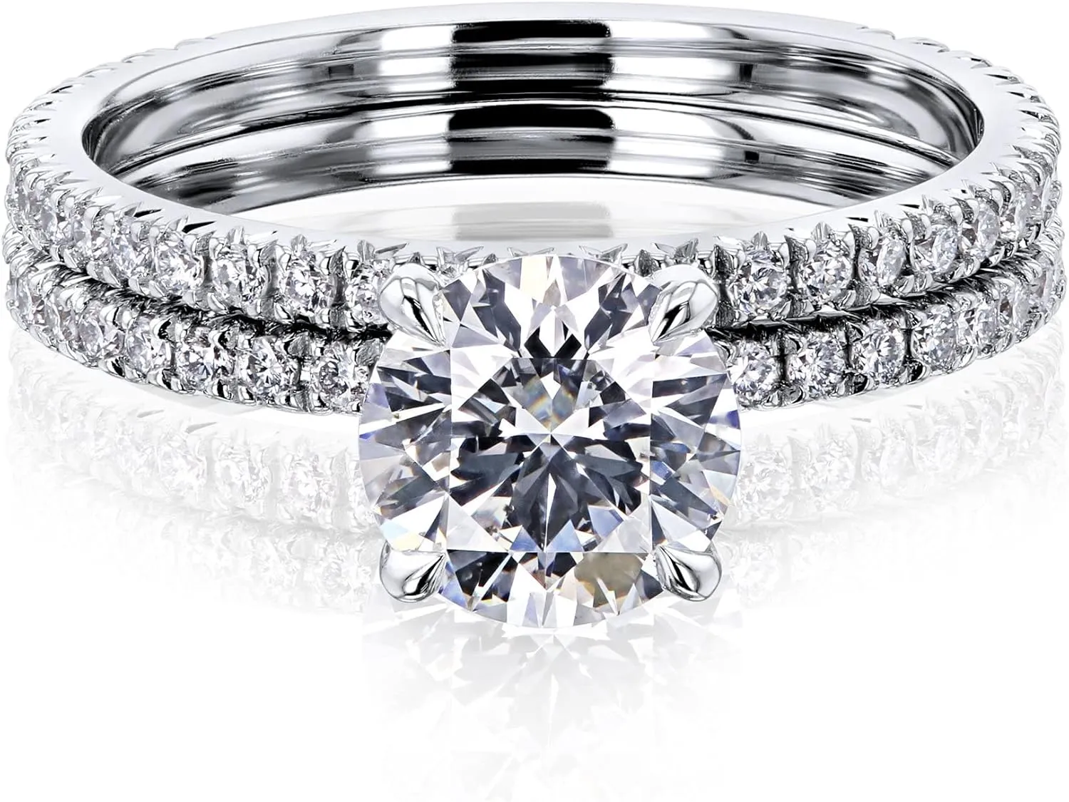 Kobelli 1.50 Carat IGI Round Lab Grown Diamond Wrap Basket Bridal Set