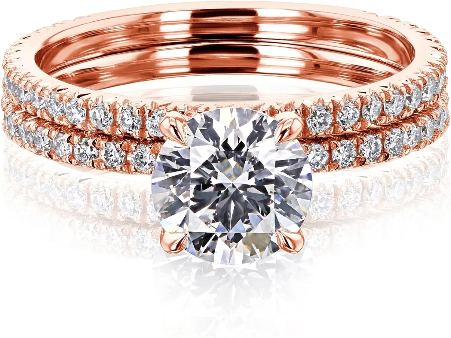 Kobelli 1.50 Carat IGI Round Lab Grown Diamond Wrap Basket Bridal Set