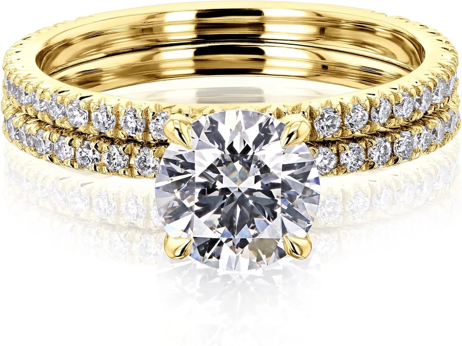 Kobelli 1.50 Carat IGI Round Lab Grown Diamond Wrap Basket Bridal Set