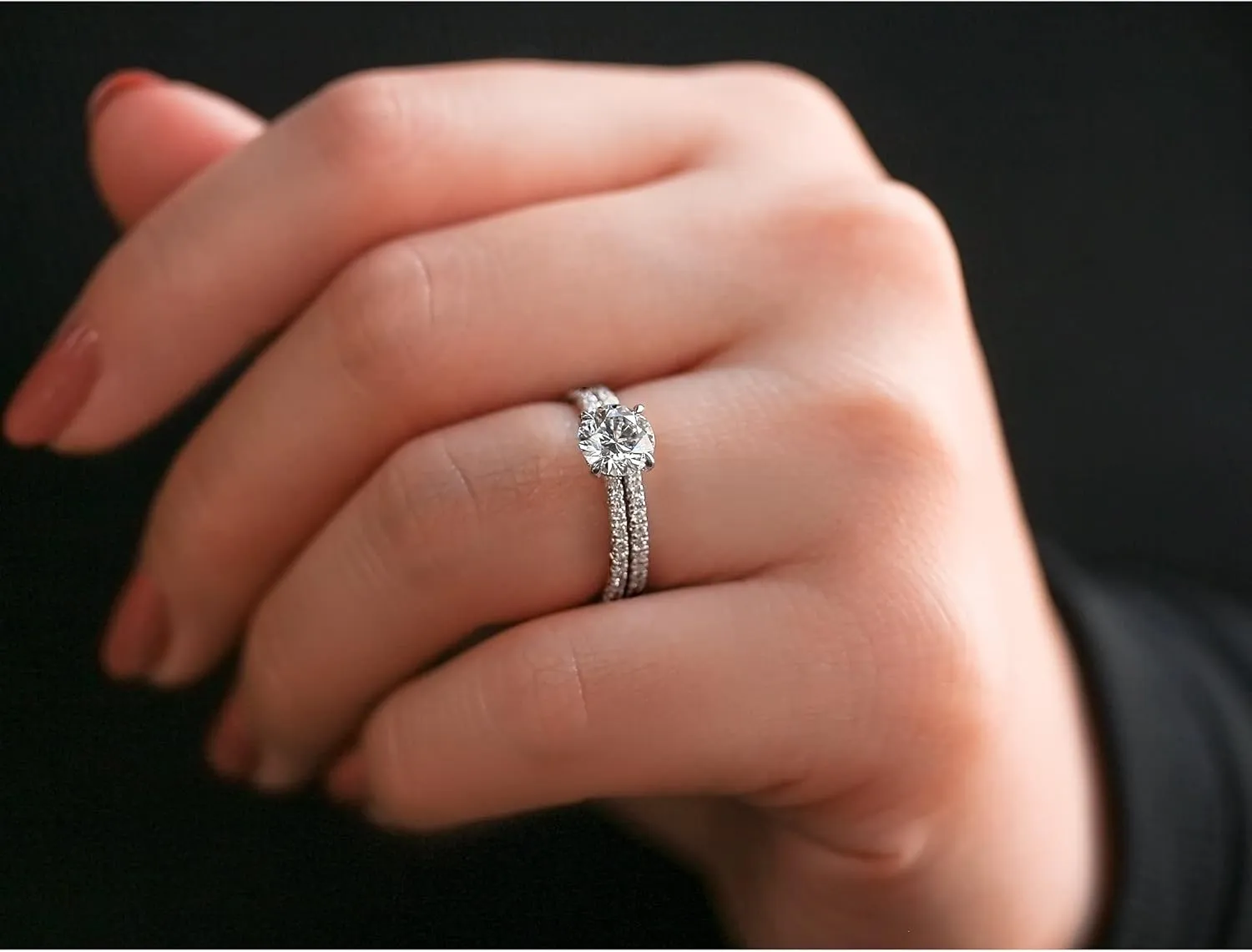 Kobelli 1.50 Carat IGI Round Lab Grown Diamond Wrap Basket Bridal Set