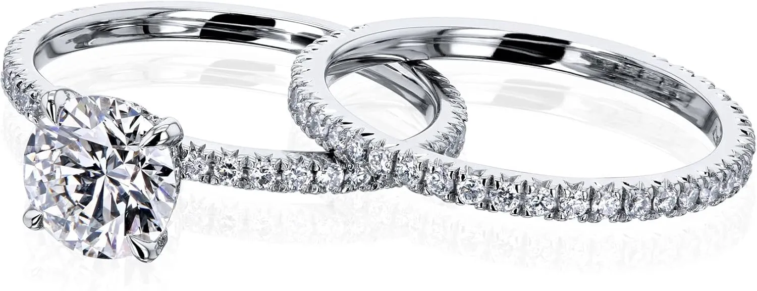Kobelli 1.50 Carat IGI Round Lab Grown Diamond Wrap Basket Bridal Set