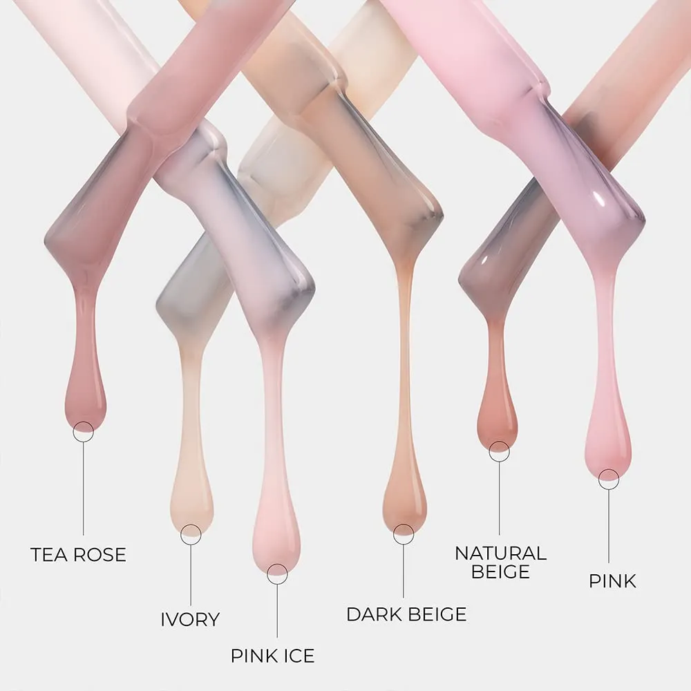 Kodi Professional Natural Rubber Base 12ml. (0.42 fl oz) Camouflage/Color, Pink, Beige, Rose, Ivory Gel LED/UV Nail Coat Soak Off Original   Gift Nail File (Rubber Base IVORY 7ml.)