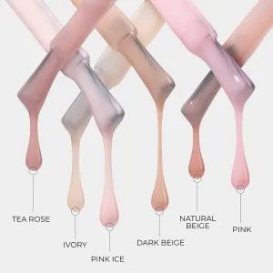 Kodi Professional Natural Rubber Base 12ml. (0.42 fl oz) Camouflage/Color, Pink, Beige, Rose, Ivory Gel LED/UV Nail Coat Soak Off Original   Gift Nail File (Rubber Base IVORY 7ml.)