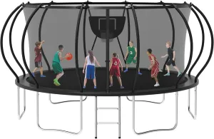KOFUN 1500LBS Outdoor Tranpoline for Kids and Adults, Tranpolines with Net, Ladder, Easy to Assemble Recreational Tranpoline Backyard Heavy Duty Tranpoline 8FT 10FT 12FT 14FT 16FT