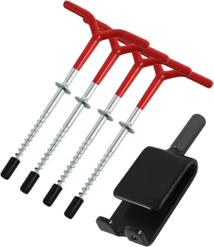 KQFCAZRE Ice Fishing Anchor Tool Kit, Ice Anchor Drill Adapter with 4 Ice Fishing Tent Stake Nails, Ice Anchor Power Drill Adapter, Ice Fishing Shelter Tent Ice Insert Sewing Accessories