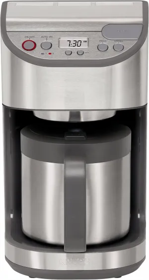 KRUPS KT611 Precision Programmable Thermal Carafe Coffee Maker Machine with Stainless Steel Housing, 10-Cup, Silver