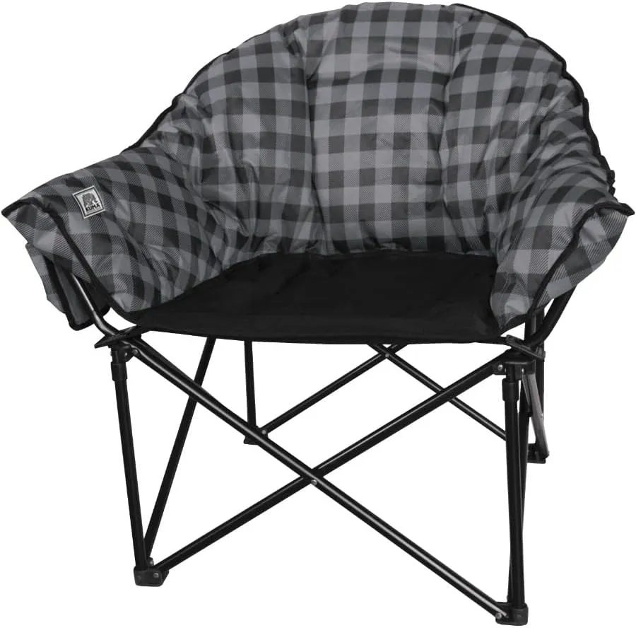 Kuma Outdoor Gear Lazy Bear Chair with Carry Bag, Ultimate Portable Luxury Outdoor Chair for Camping, Glamping, Sports & Outdoor Adventures (Grey/Black)