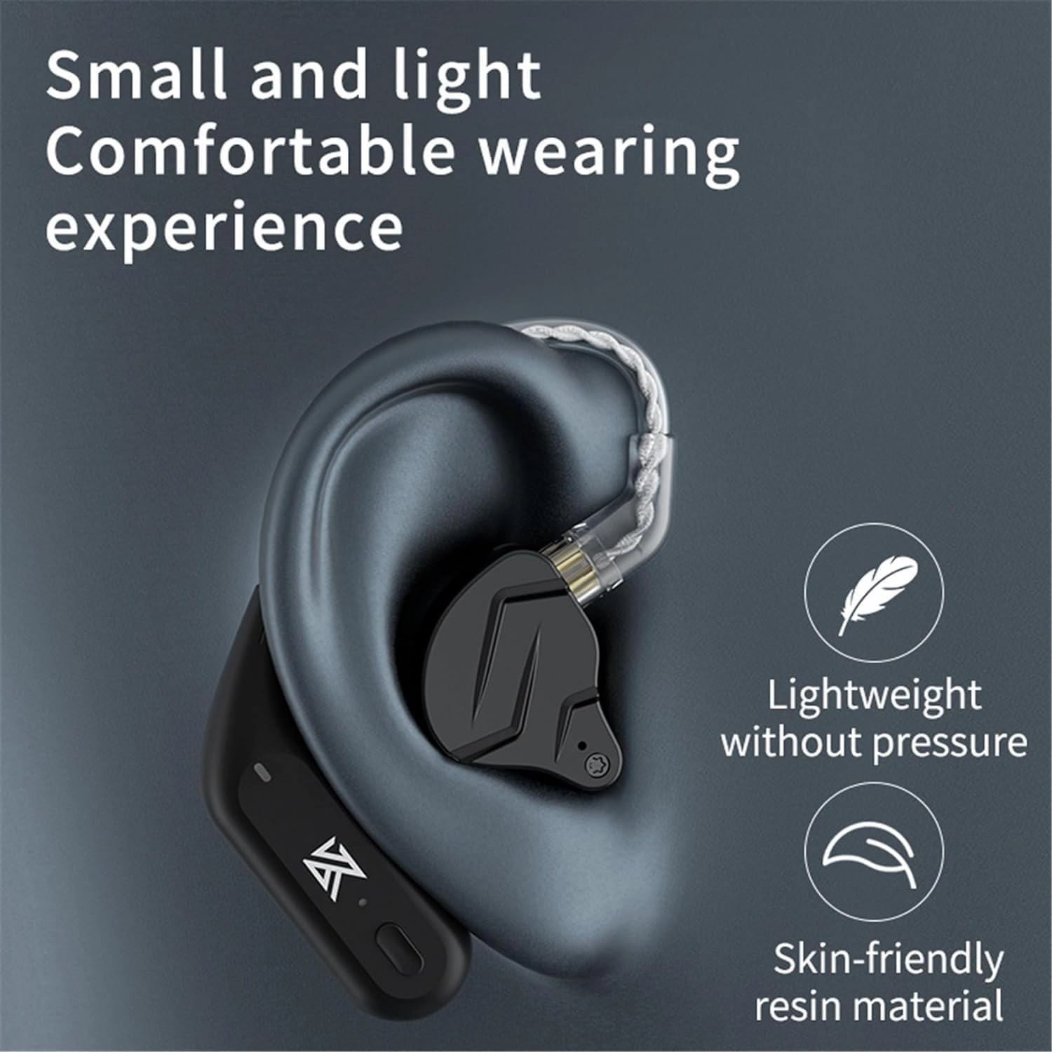 KZ AZ09 Bluetooth 5.2 Module IEM Bluetooth Adapter Wireless Ear Hook Portable Long Battery Life for ​KZ ZS10 PRO/ZSN Pro X/ZSN PRO/EDX PRO/ZSX/ZAR/DQS/ZVX/Zax/CCA CRA/C12/C10 PRO (C PIN)