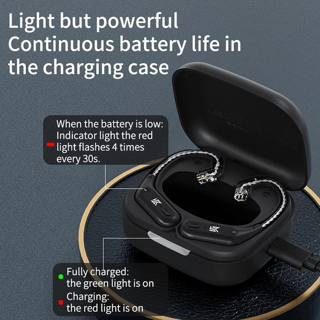 KZ AZ09 Bluetooth 5.2 Module IEM Bluetooth Adapter Wireless Ear Hook Portable Long Battery Life for ​KZ ZS10 PRO/ZSN Pro X/ZSN PRO/EDX PRO/ZSX/ZAR/DQS/ZVX/Zax/CCA CRA/C12/C10 PRO (C PIN)