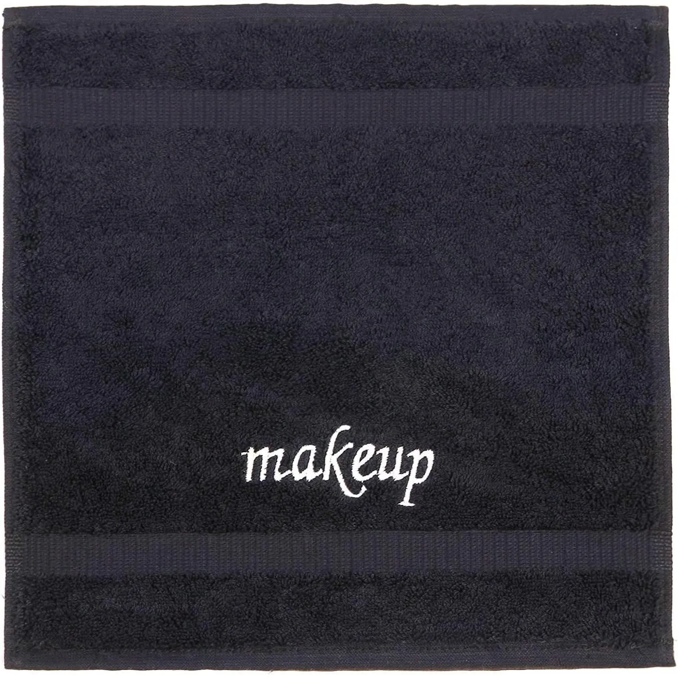 LA HAMMAM 4 Pack 13" × 13" Super Soft Turkish Cotton Make Up Removal Towels & Washcloths | Highly Absorbent Towel | Luxury Makeup Remover Reusable Face Cloths | Facial & Skin Care Wash Cloth - Black