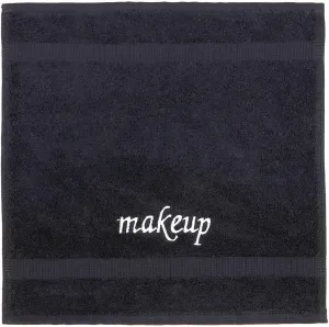 LA HAMMAM 4 Pack 13" × 13" Super Soft Turkish Cotton Make Up Removal Towels & Washcloths | Highly Absorbent Towel | Luxury Makeup Remover Reusable Face Cloths | Facial & Skin Care Wash Cloth - Black