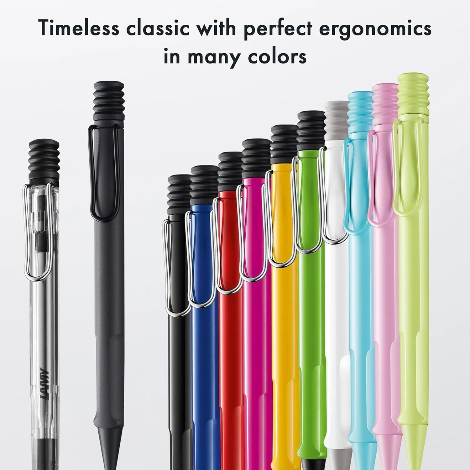 Lamy safari green - Ballpoint Pen with ergonomic grip & line width M - for pleasant long writing - made of robust ASA plastic – including large capacity refill M 16 in black
