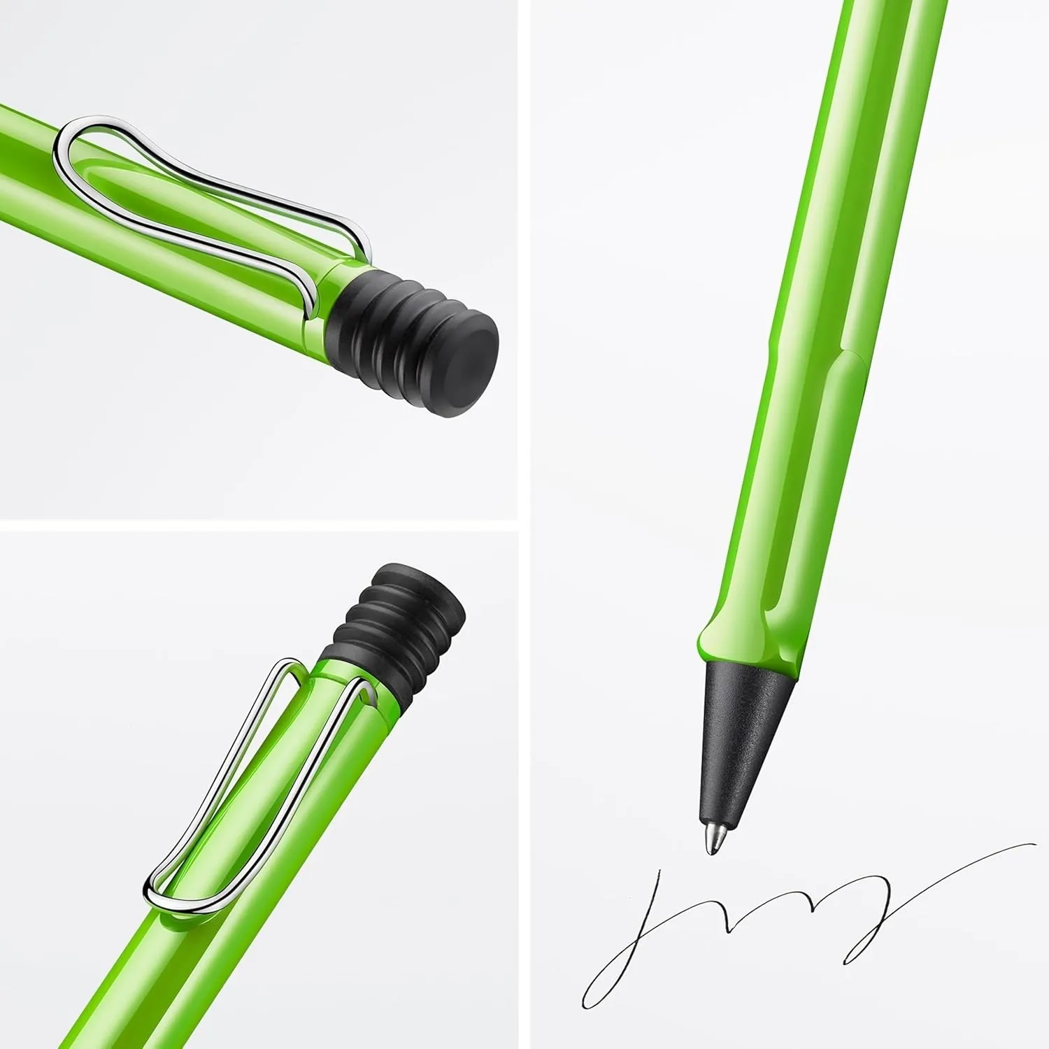 Lamy safari green - Ballpoint Pen with ergonomic grip & line width M - for pleasant long writing - made of robust ASA plastic – including large capacity refill M 16 in black