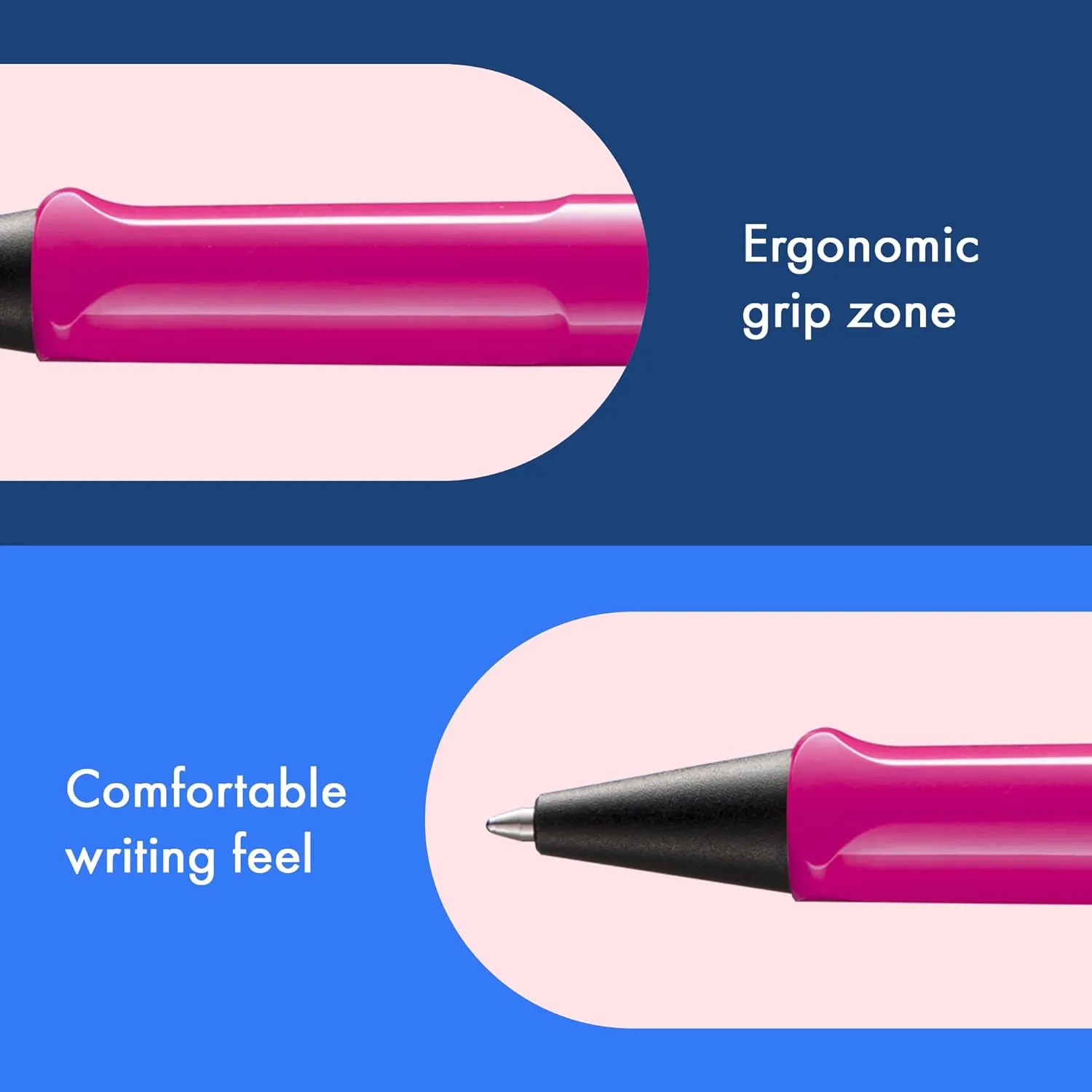 Lamy safari pink - Ballpoint Pen with ergonomic grip & line width M - for pleasant long writing - made of robust ASA plastic – including large capacity refill M 16 in black
