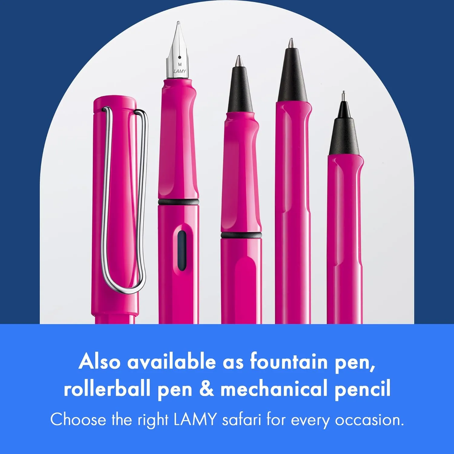 Lamy safari pink - Ballpoint Pen with ergonomic grip & line width M - for pleasant long writing - made of robust ASA plastic – including large capacity refill M 16 in black